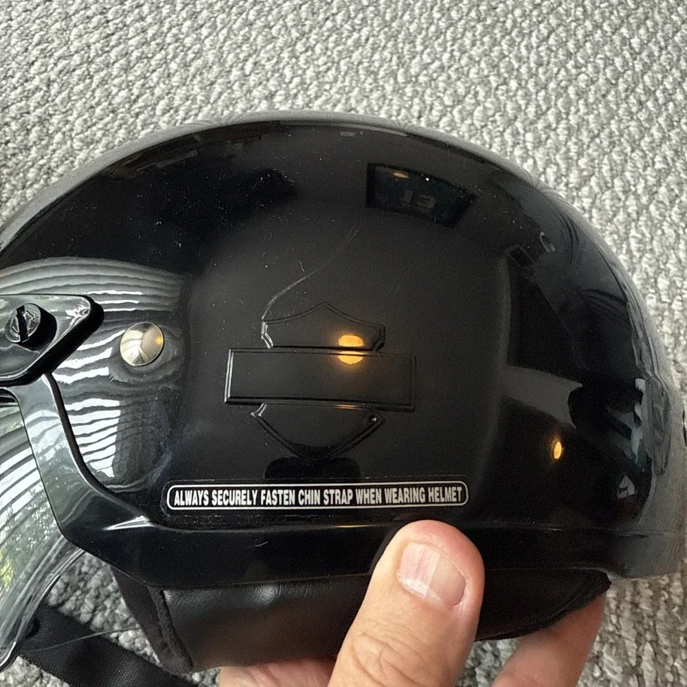 Genuine Harley Davidson Half Helmet with retractable clear shield HD-S1V Size XS